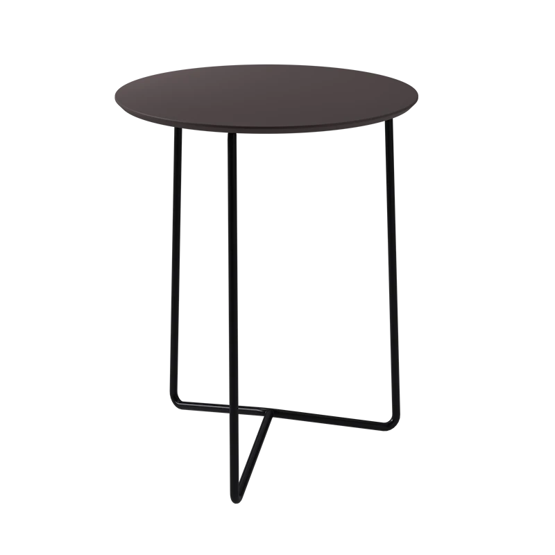 High Tech Table 60 Charcoal compact laminate with black steel base