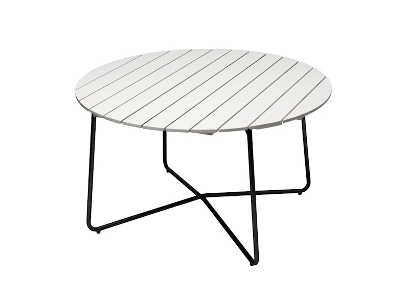 Bord 9A 120 - Vitlackerad ek med svart stativ