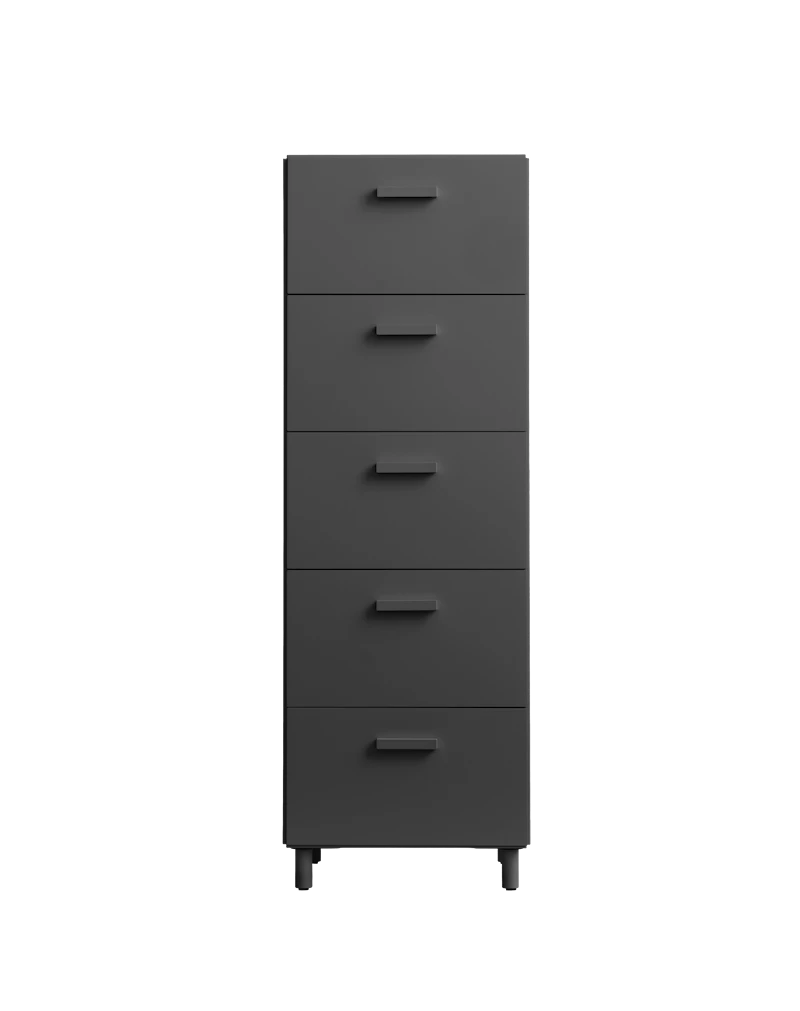 Relief Chest of drawers, tall  Grey