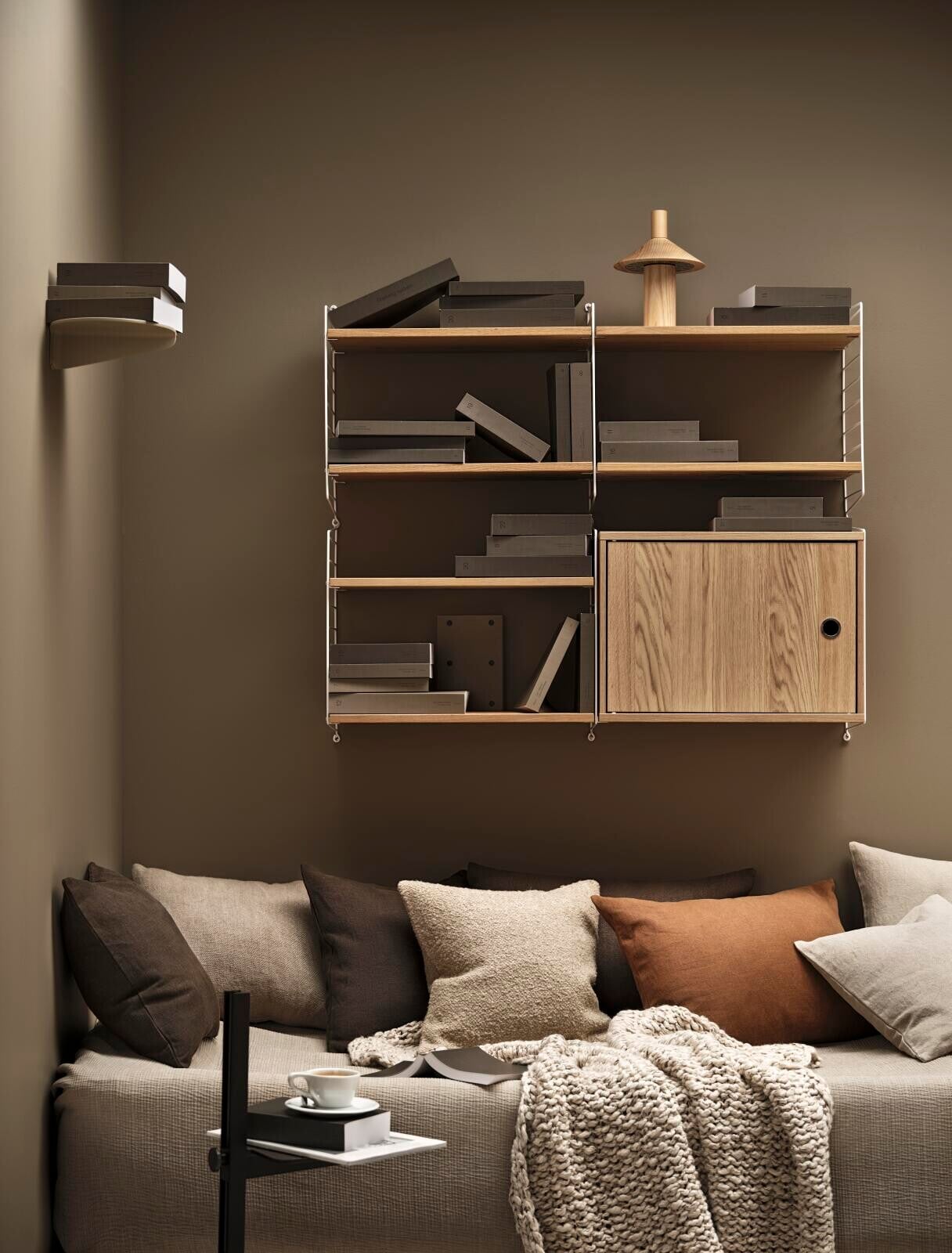 Living room S White/Walnut