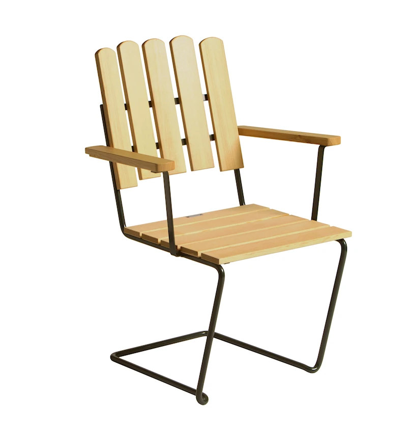 Sessel A2 - Geölte Kiefer mit grünem Gestell