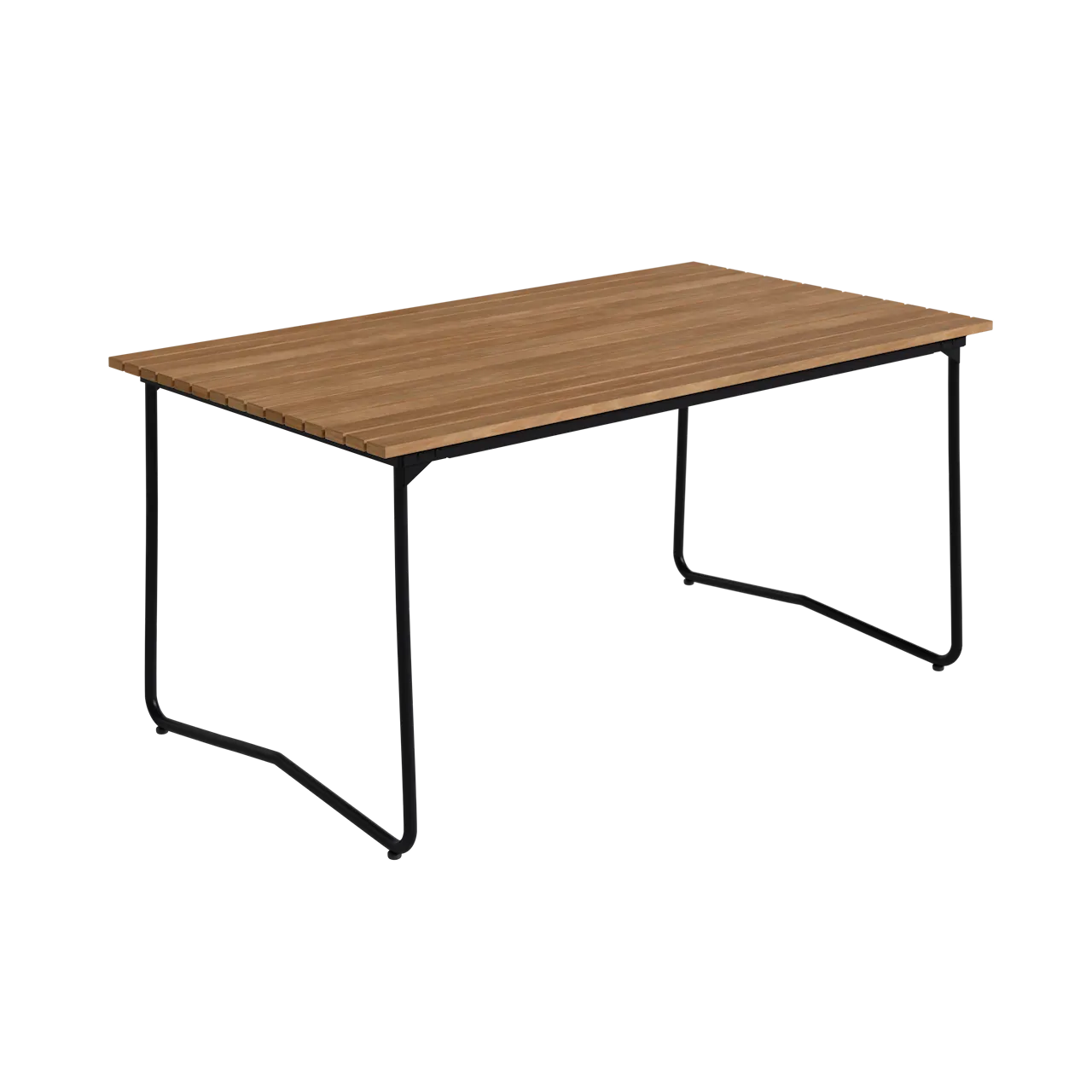 Bord Bovik 150 - Obehandlad teak med svart stativ