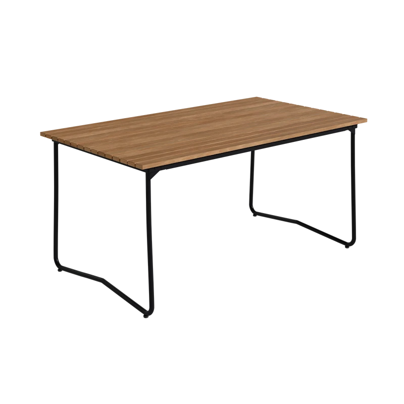 Bord Bovik 150 - Obehandlad teak med svart stativ