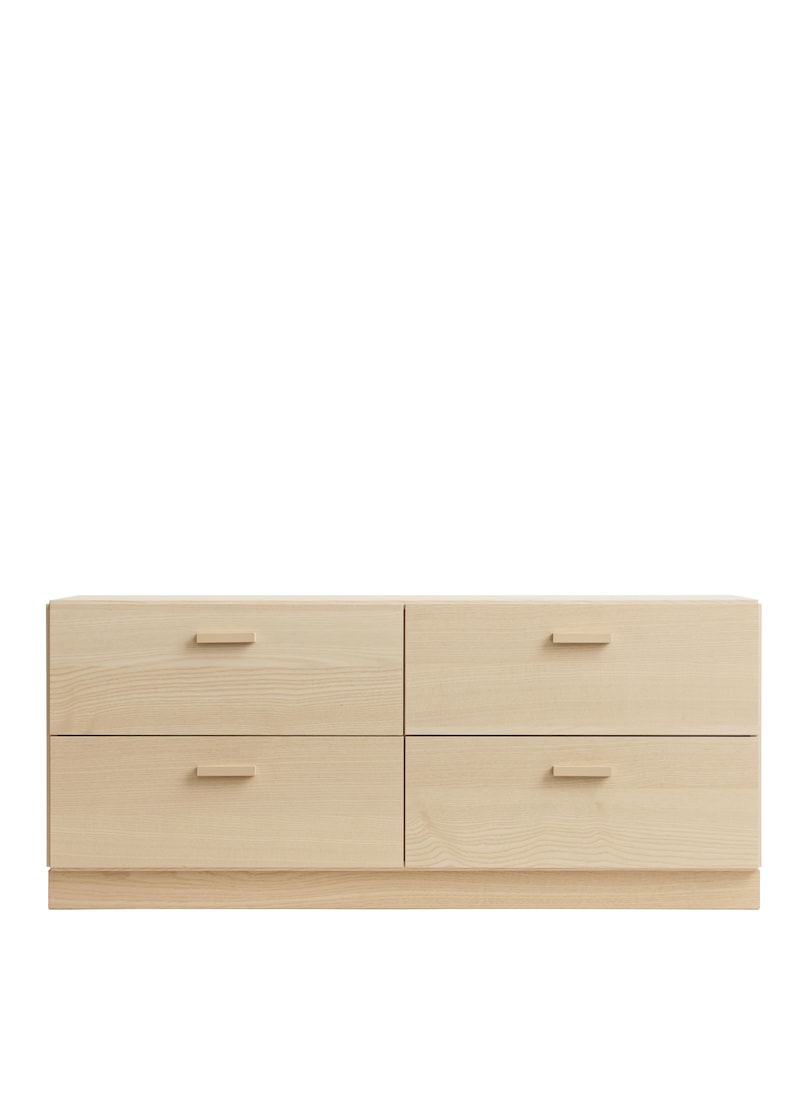 Relief Chest of drawers, low Frêne/Frêne
