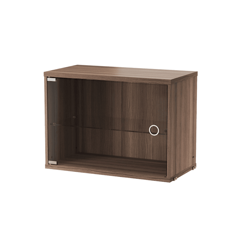 Display cabinet with swing glass door