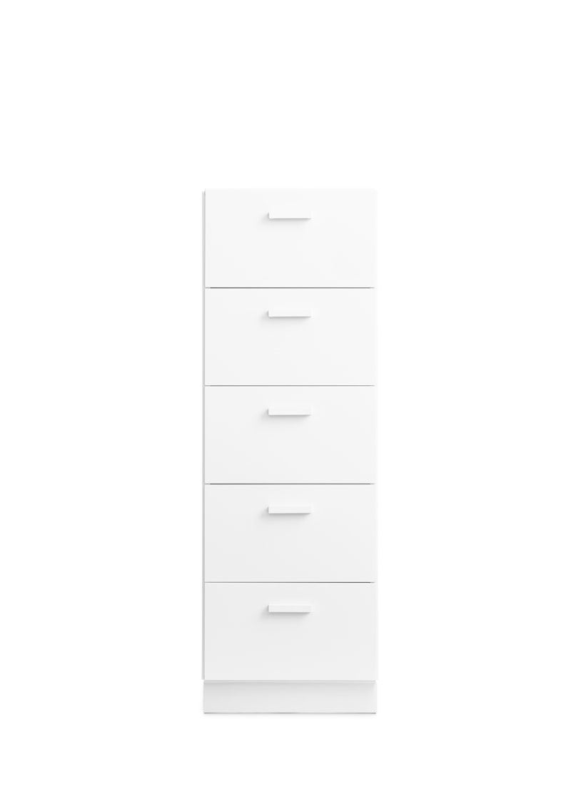 Relief Chest of drawers, tall  Blanc