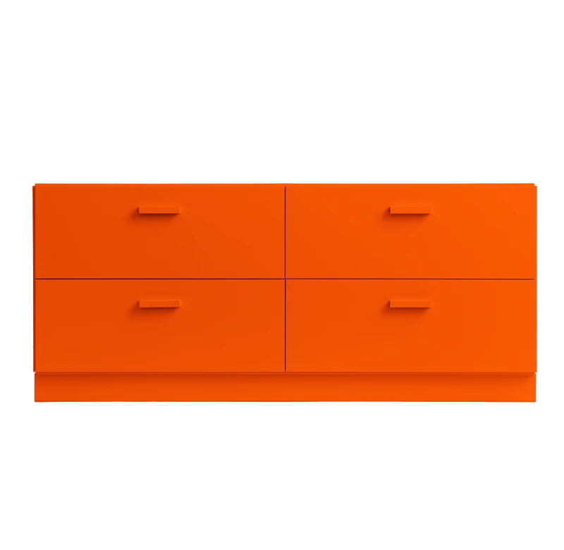 Relief Chest of drawers, low  Orange