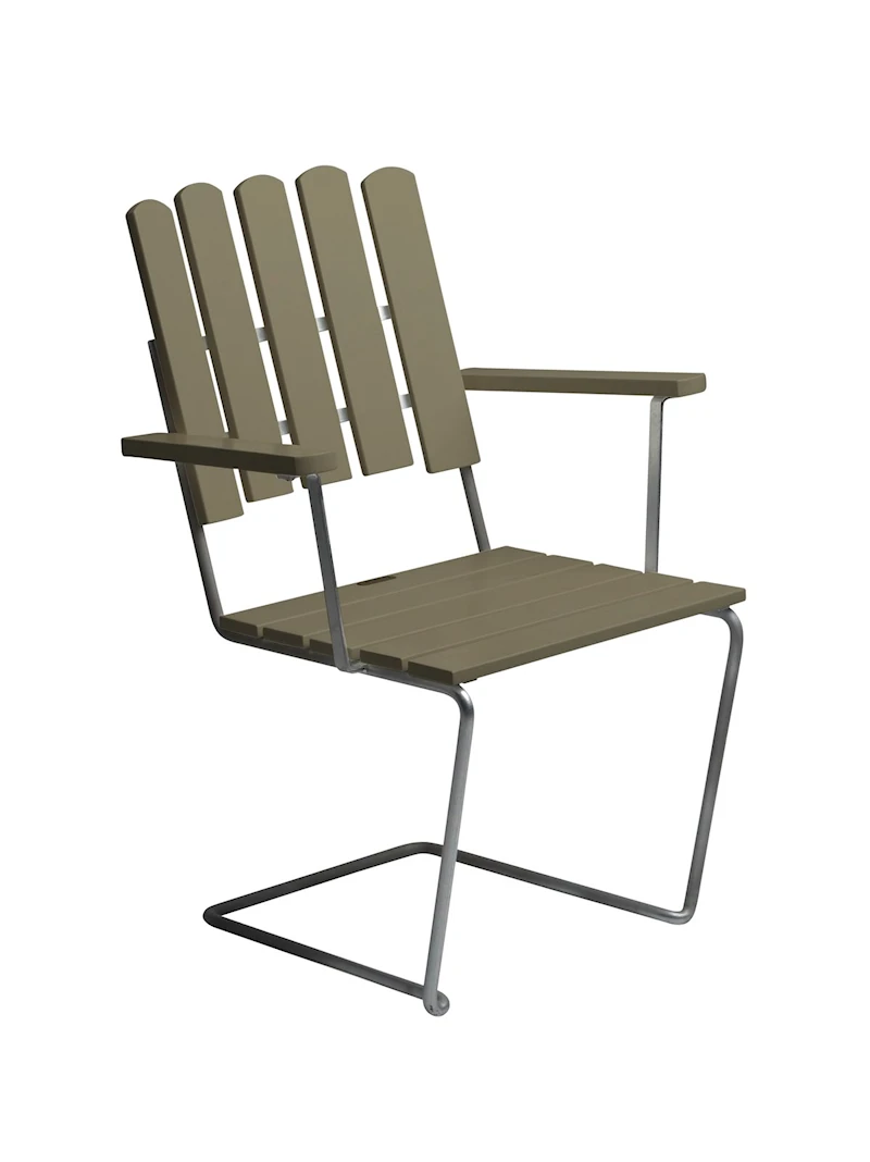 Armchair A2 - Light green oak with hot galvanized base
