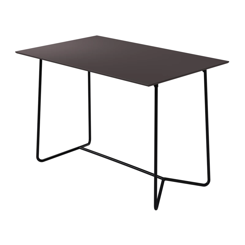High Tech Table 110 Charcoal grey laminate with black steel base