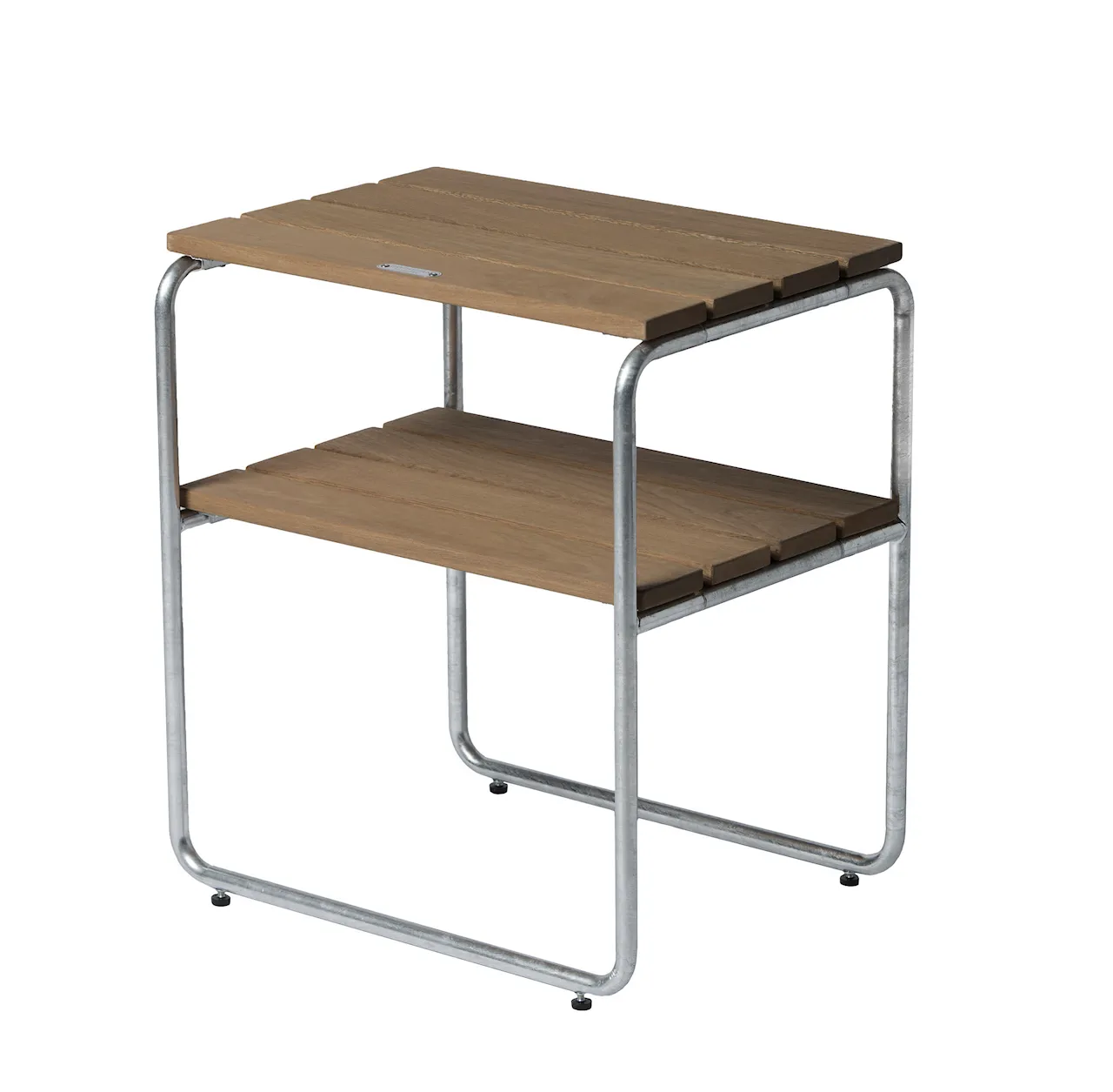 Sidobord L45 - Oljad ek med varmförzinkat stativ