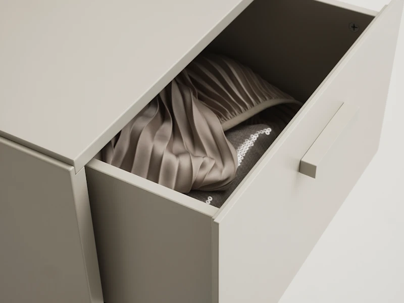 Relief Chest of drawers, wide  Beige