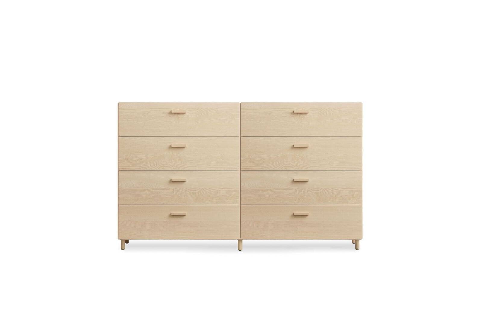 Two wide Relief drawers with legs  白蜡木色/白蜡木色