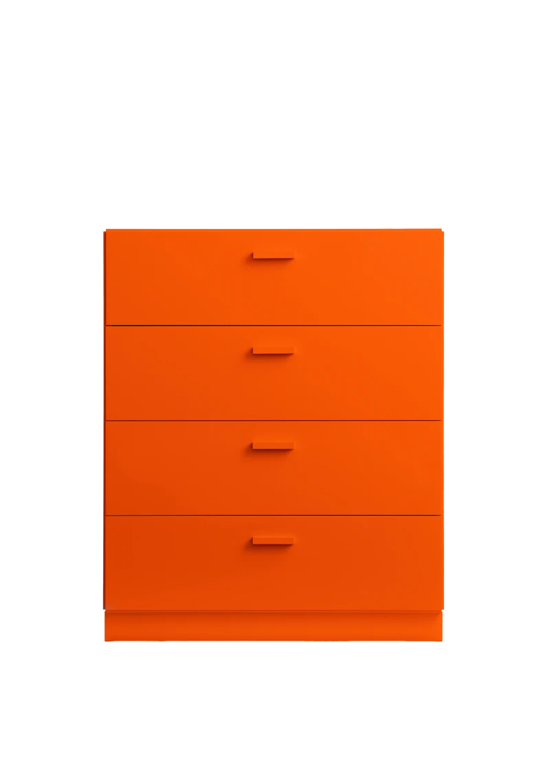Relief Chest of drawers, wide  Orange