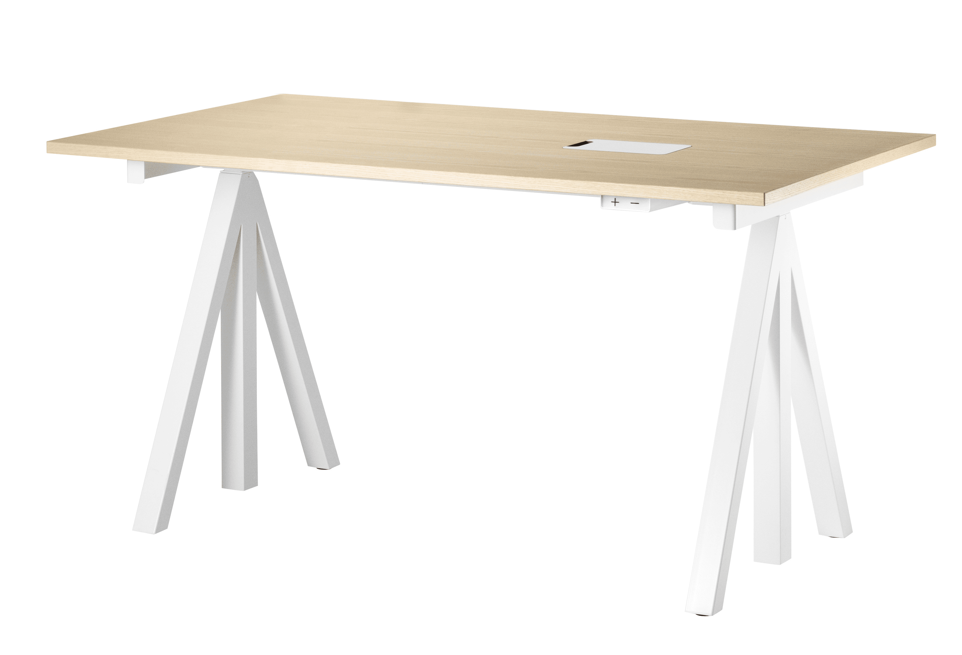 Height-adjustable work desk 140x78 White/Ash