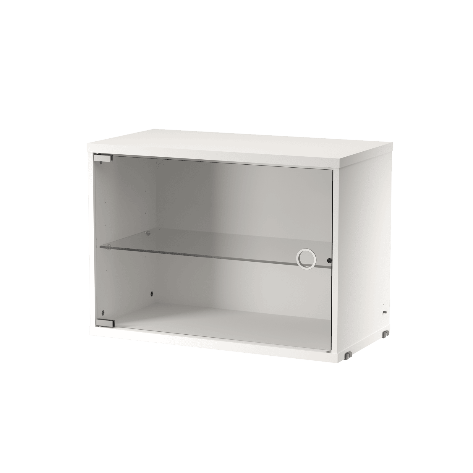 Display cabinet with swing glass door
