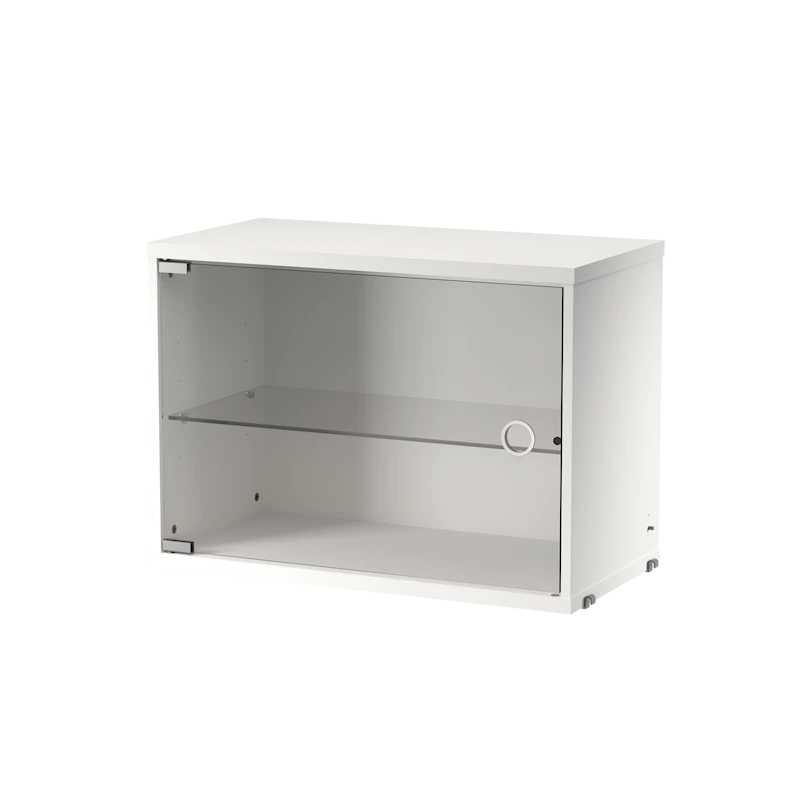 Display cabinet with swing glass door