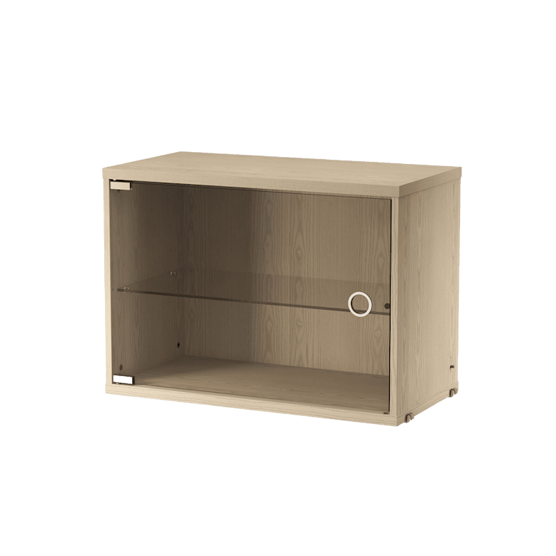 Display cabinet with swing glass door