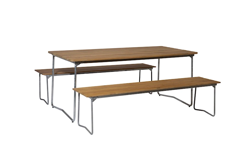 Table B31 170 - 2x Bench 9 Teak/Galvanized