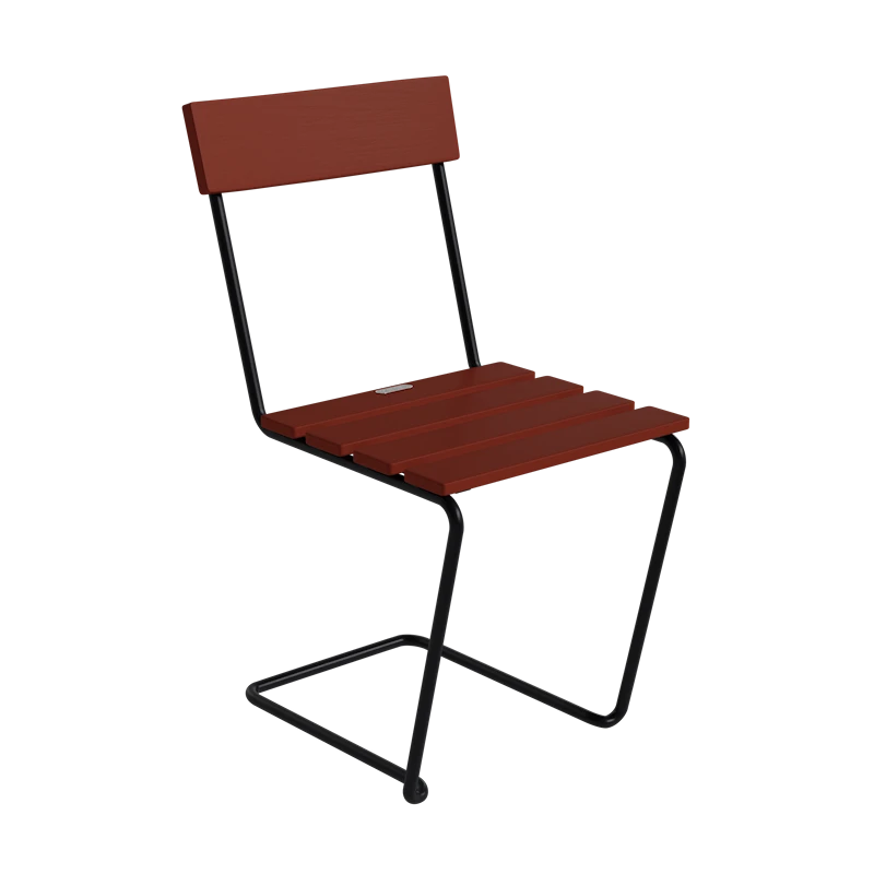 Chair 1 Dark red oak with black steel base
