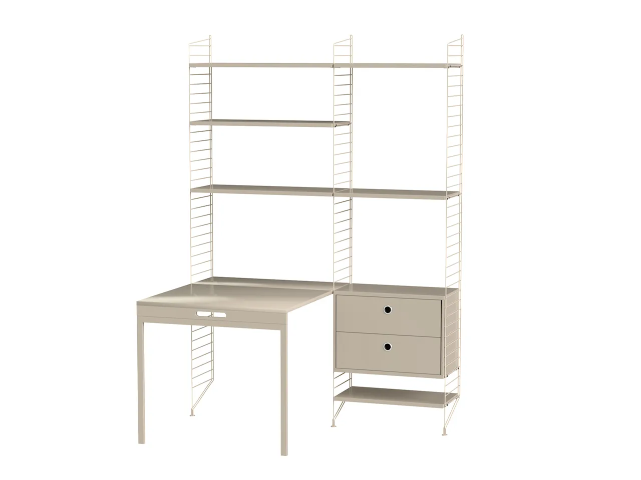 Product Image for String Arbetsplats E Beige/Beige Bokhylla med lådhurts & fällbord