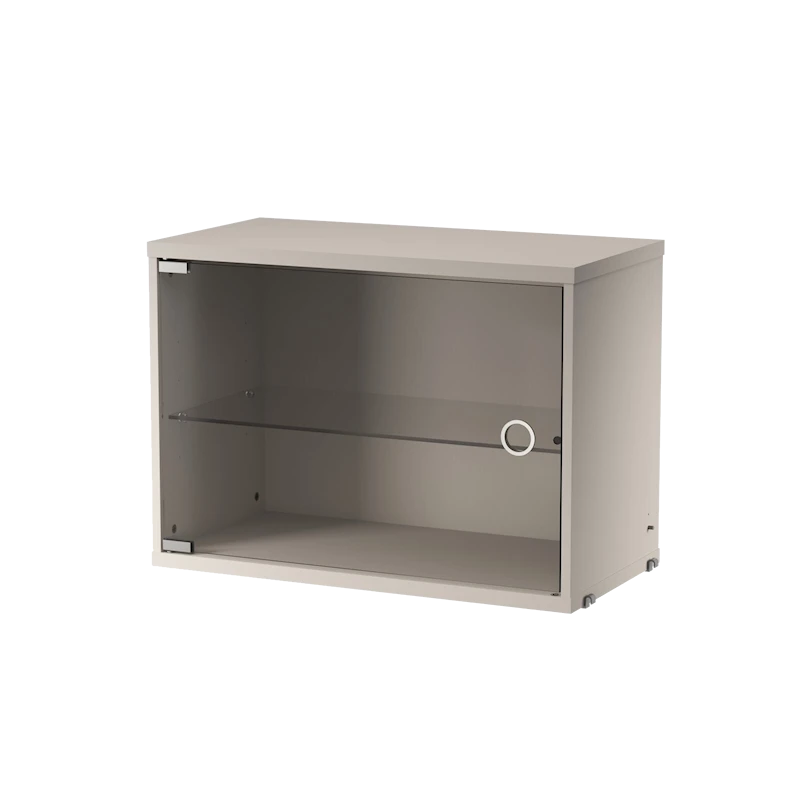 Display cabinet with swing glass door
