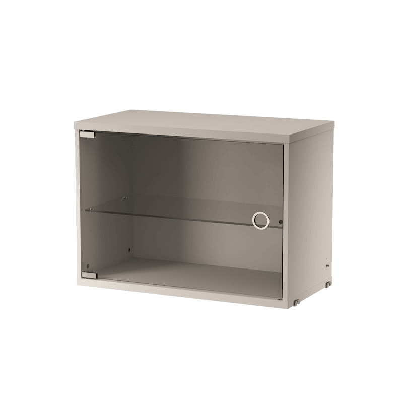 Display cabinet with swing glass door