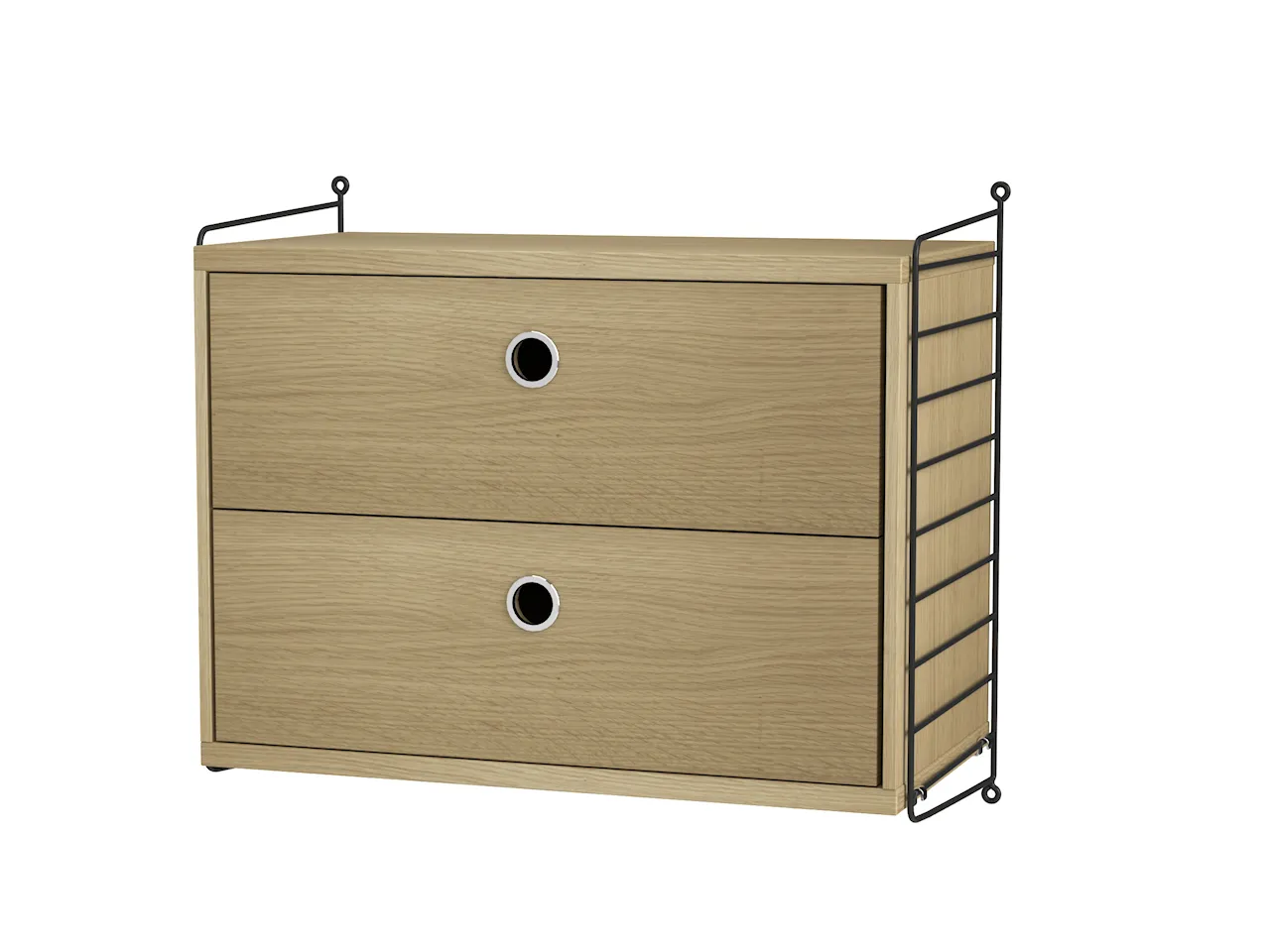 Product Image for String Sovrum A Svart/Ek Nattduksbord med lådhurts