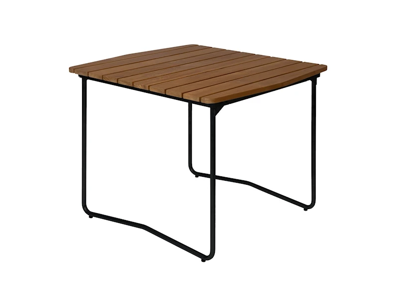 Bord B31 84 - Obehandlad teak med svart stativ