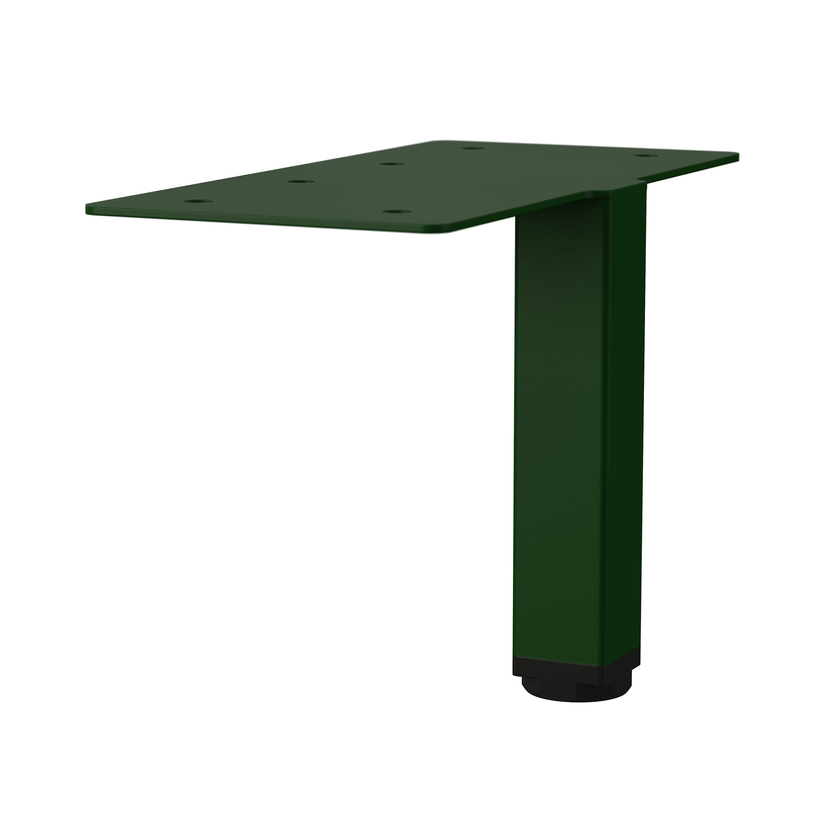 Connecting leg with mounting plate Chrome green RAL 6020