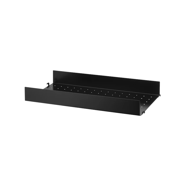 Metal shelf high edge