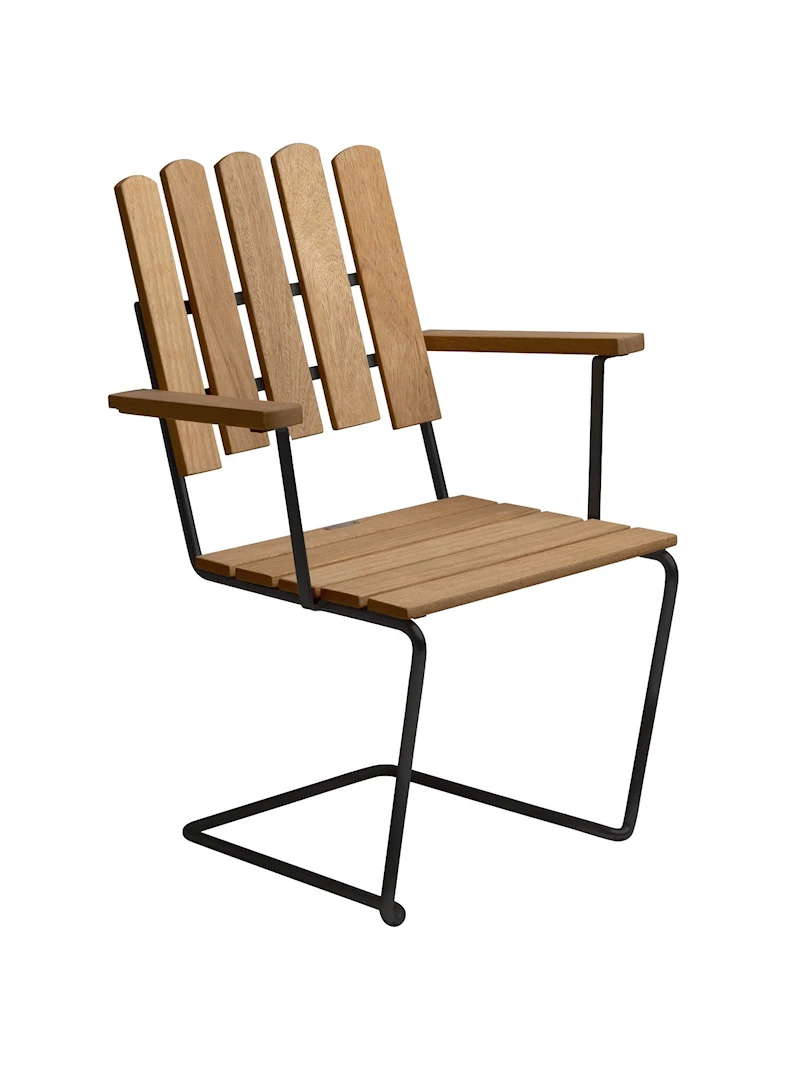 Fåtölj A2 - Oljad ek med svart stativ