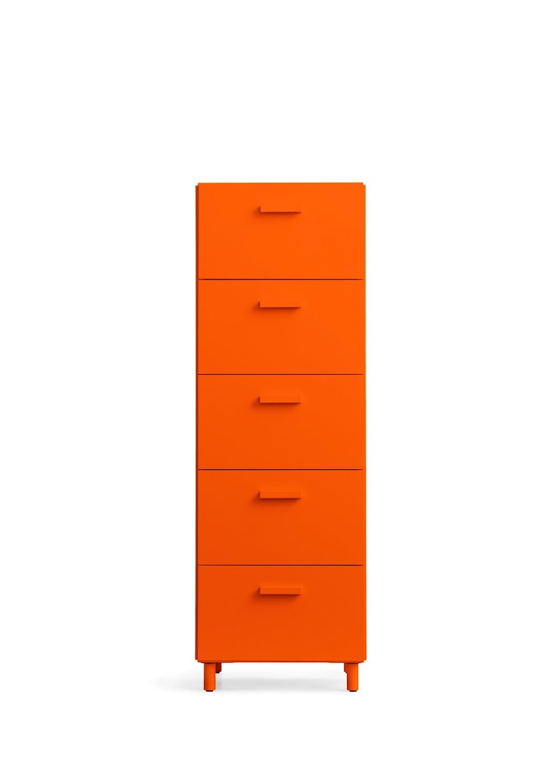 Relief Chest of drawers, tall Orange
