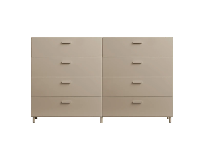 Two wide Relief drawers with legs  Beige