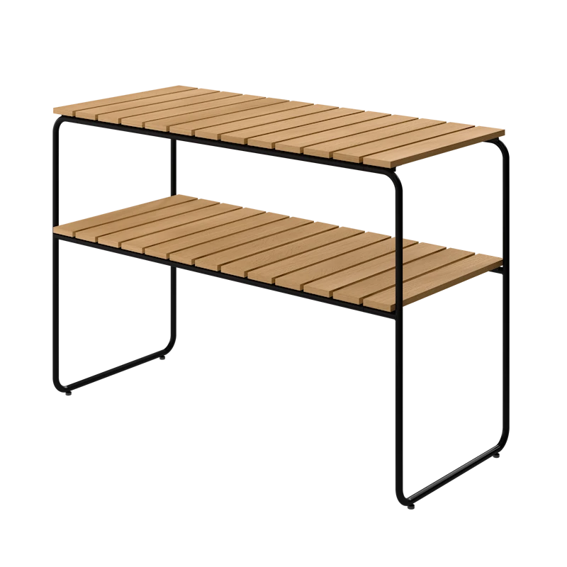 Console Table L105 Oiled oak with black steel base