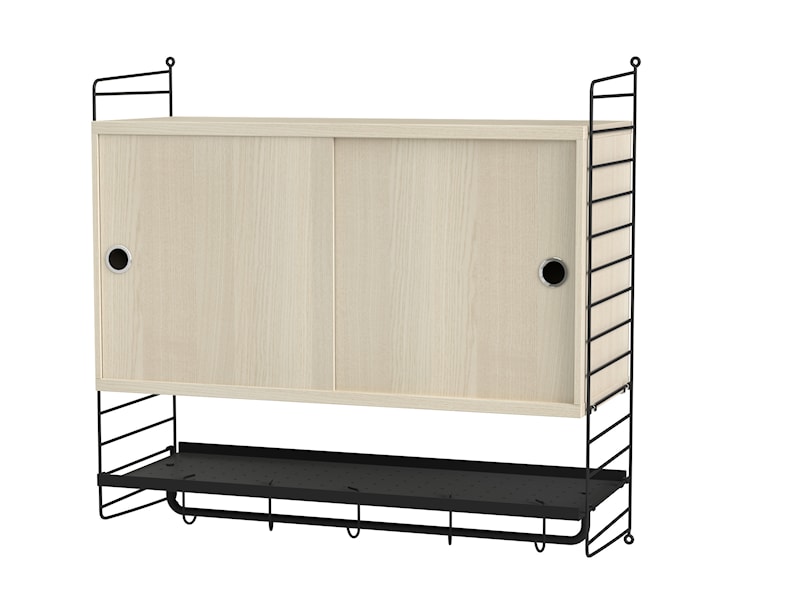 卧室 F 黑色/白蜡木色