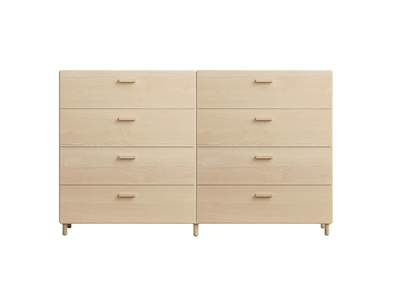 Two wide Relief drawers with legs  Ash/Ash