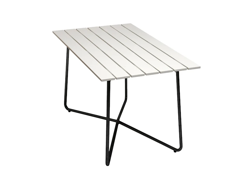 Bord B25A 120 - Vitlackerad ek med svart stativ