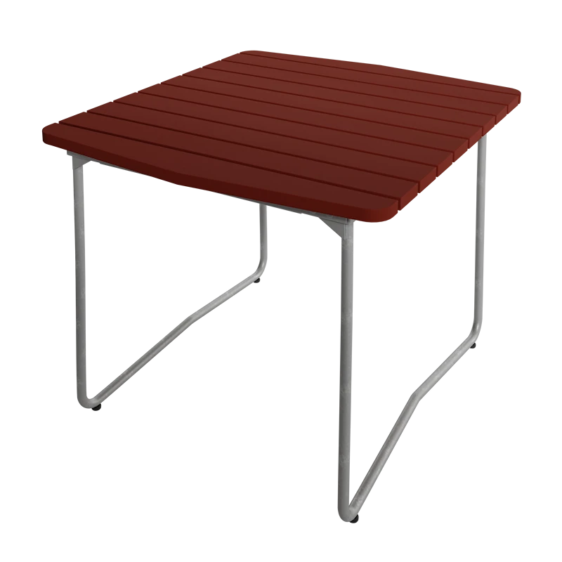 Bord B31 84 - Mörkröd med varmförzinkat stativ