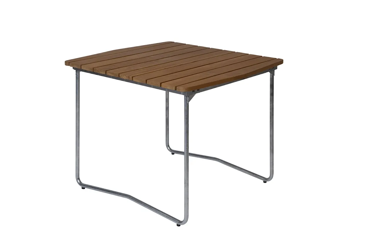 Bord B31 84 - Obehandlad teak med varmförzinkat stativ