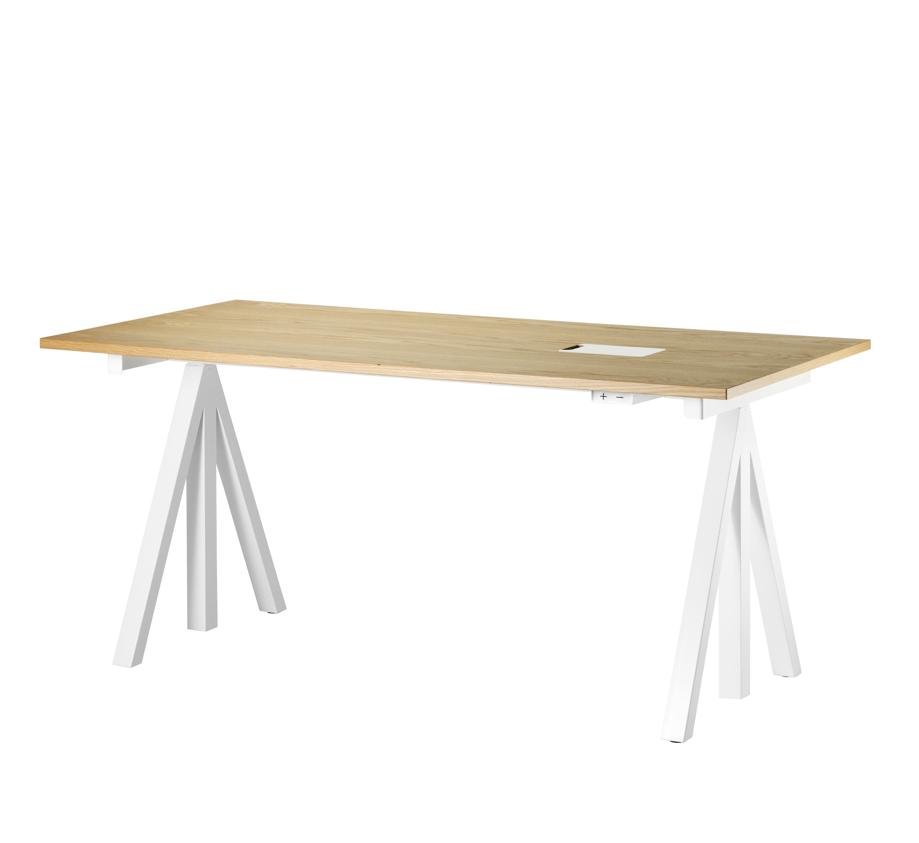 Height-adjustable work desk 160x78 White/Oak