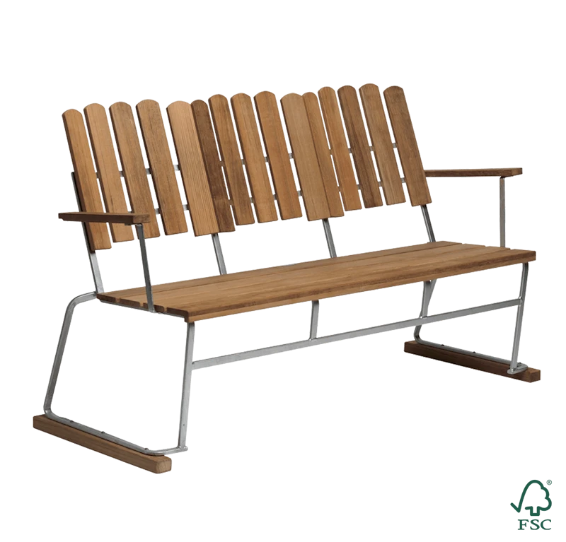 Sofa 6 - Ubehandlet teak med varmgalvanisert stativ