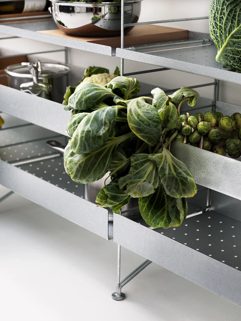 Metal shelf high edge galvanized