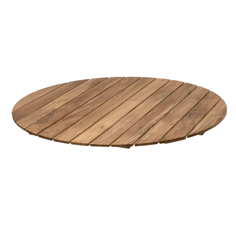9A Table top, Ø 120 cm - Untreated teak with delivererd mounted