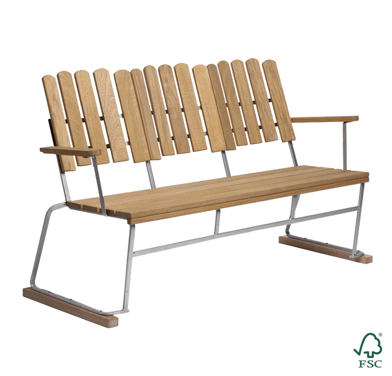 Sofa 6 - Oljet eik med varmgalvanisert stativ