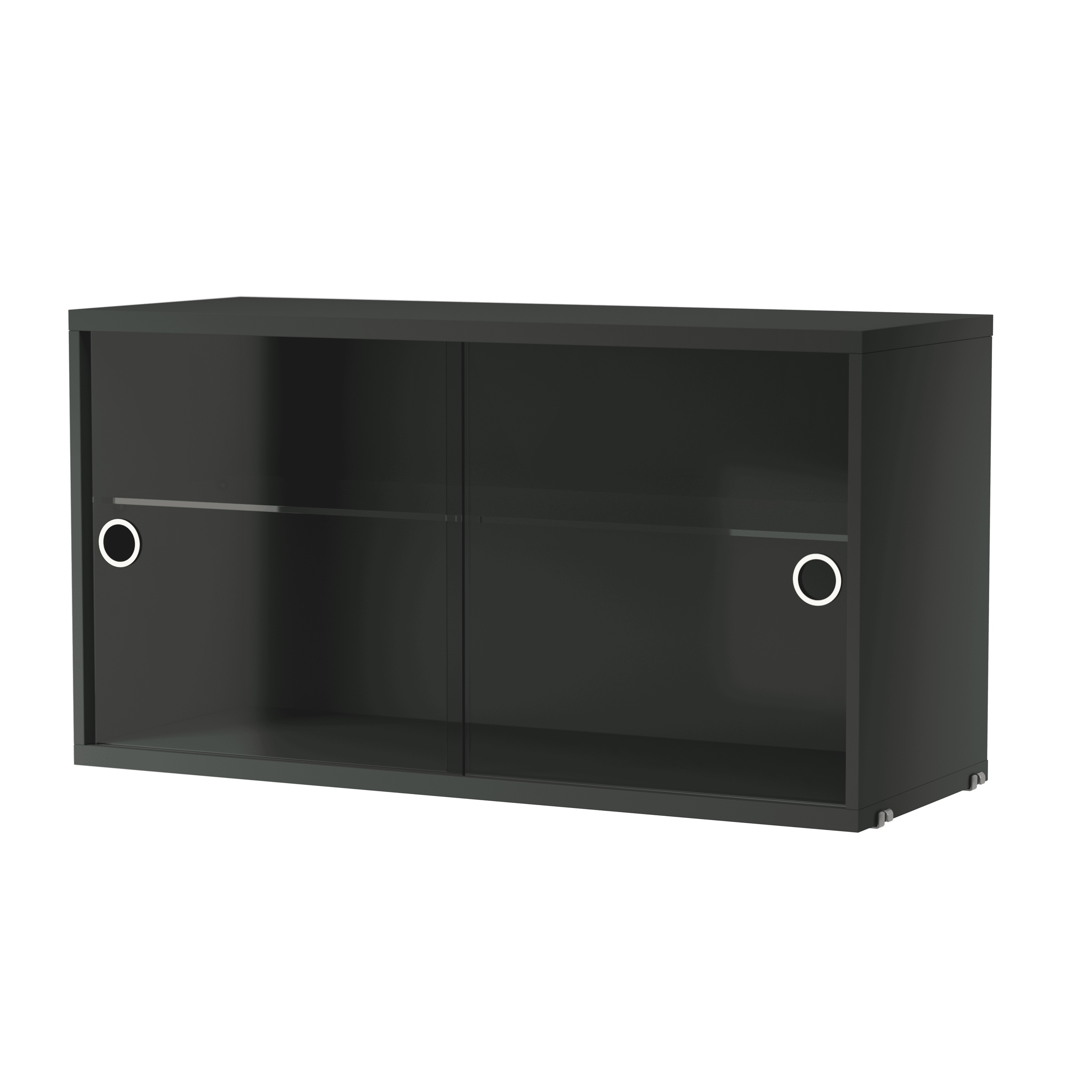 Display cabinet with sliding glass door