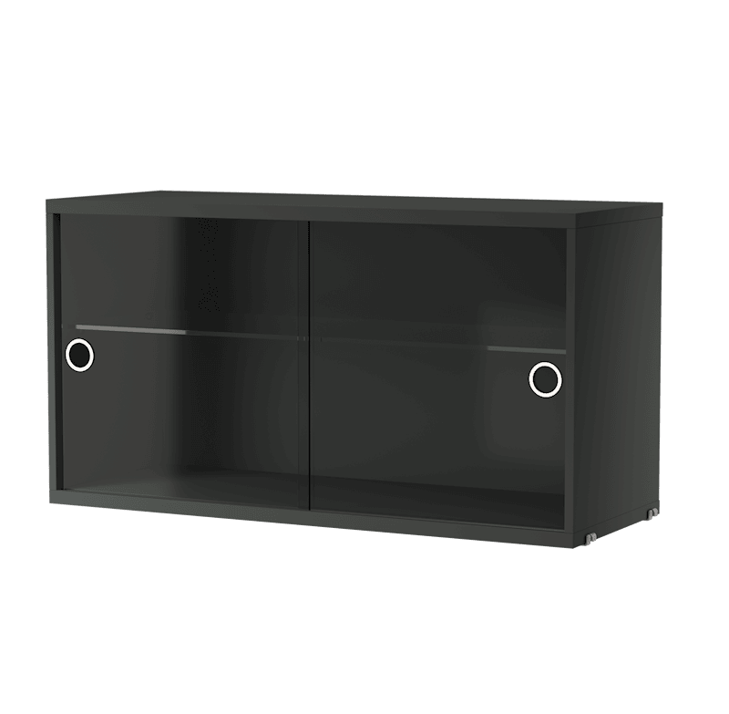 Display cabinet with sliding glass door