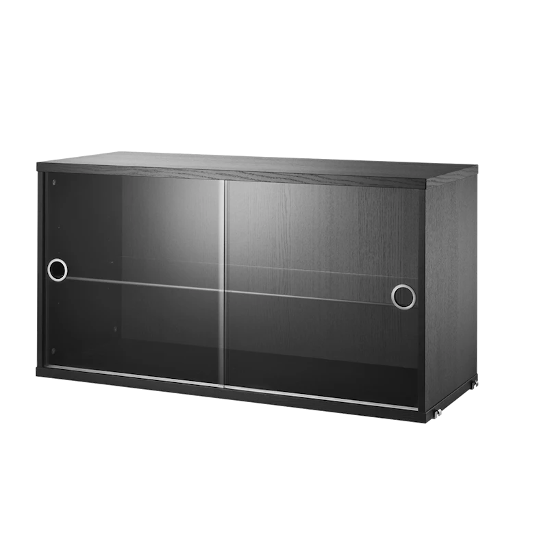 Display cabinet with sliding glass door