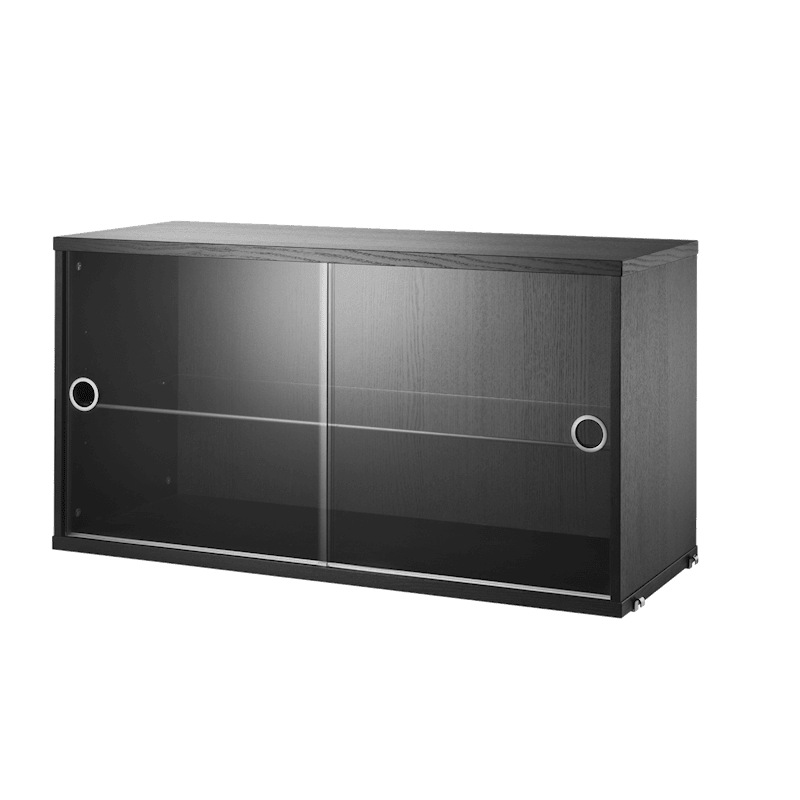 Display cabinet with sliding glass door