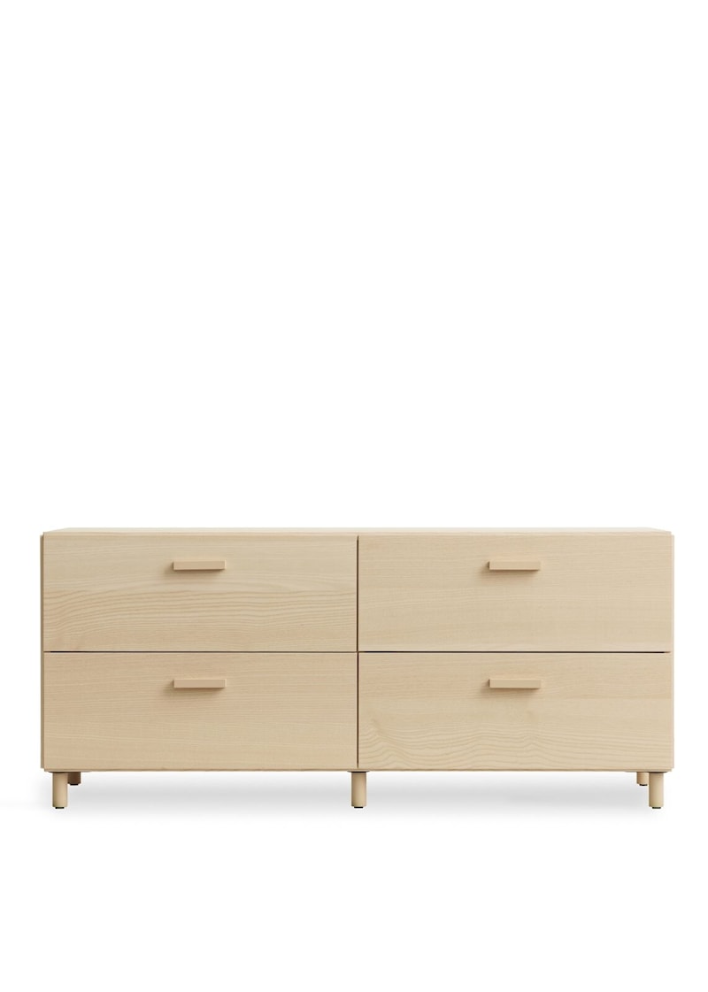 Relief Chest of drawers, low  Ash/Ash