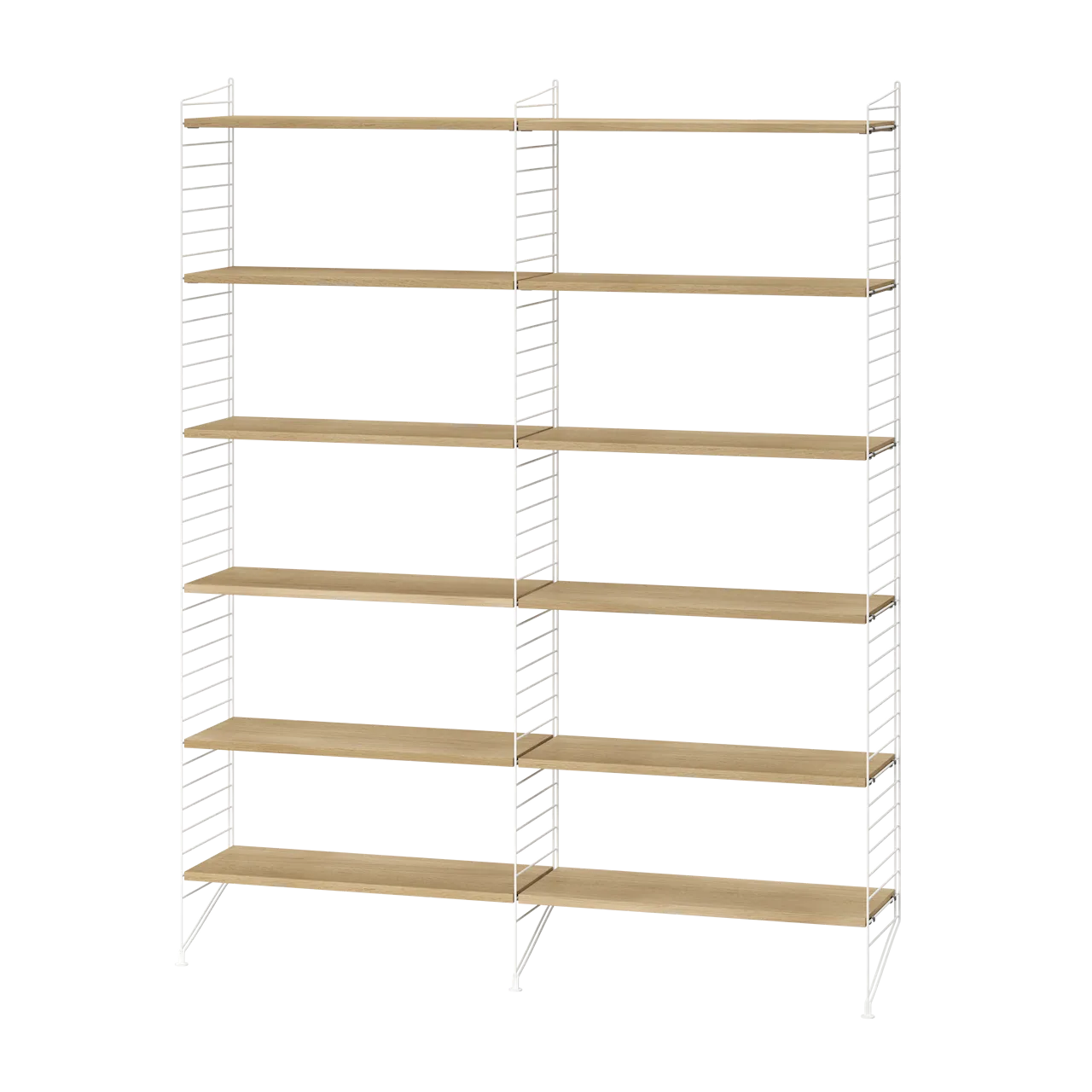 Product Image for String Vardagsrum A Vit/Ek Bokhylla i två sektioner